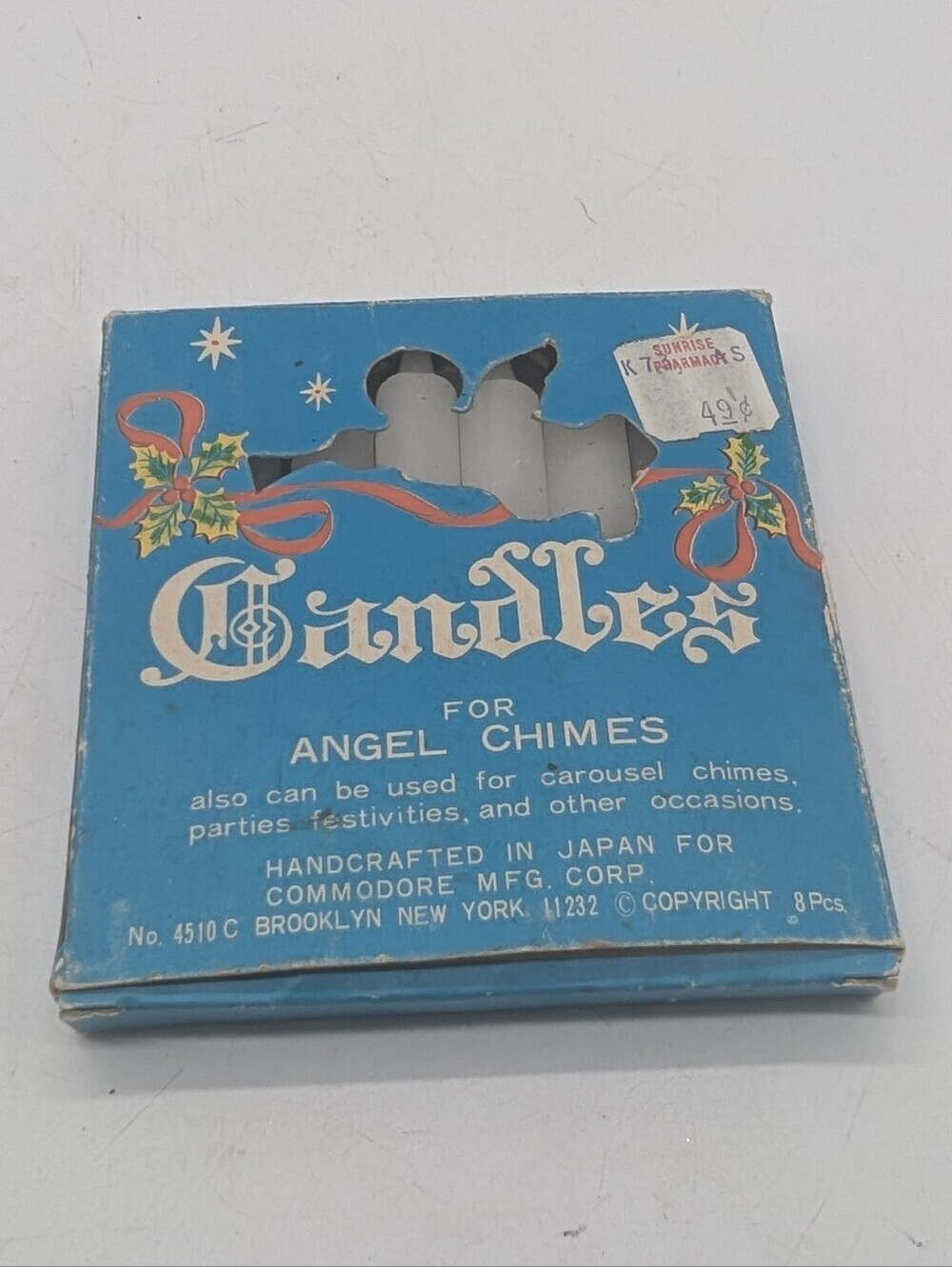 Vintage Commodore Christmas Angel Chime Candles White Set of 7 Japan MCM 1960s
